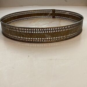 Beucler Copper/Brass Heat Proof Tray with Marbled Formica and Reticulated Edge